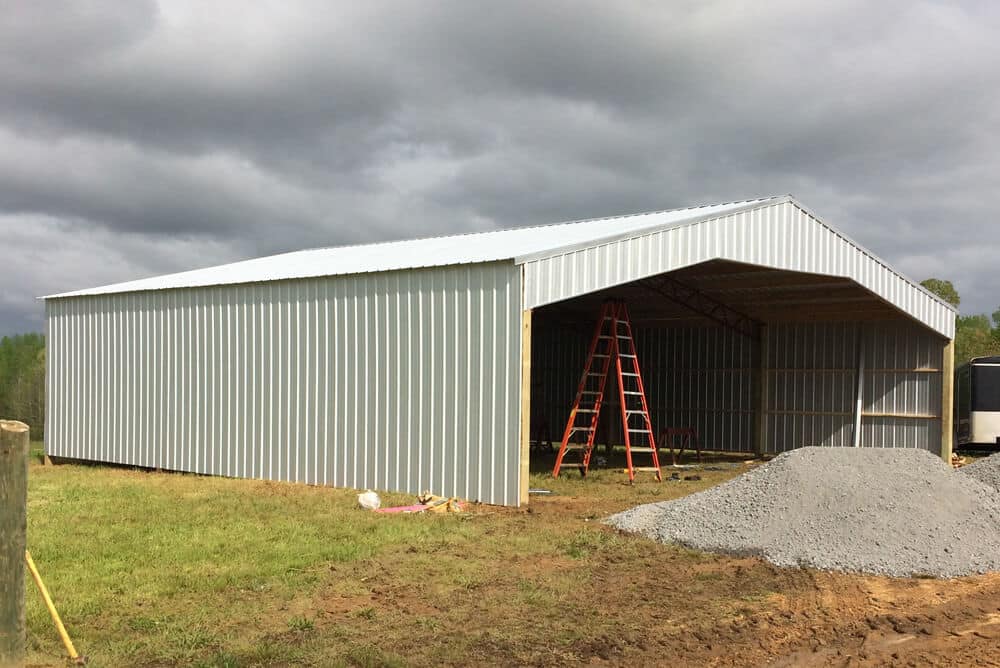 A pole barn built by ADCO Metals